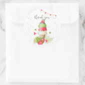 ストロベリーアイスクリームコ感謝していン「あなた」 ラウンドシール (バッグ)