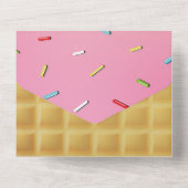 ストロベリーアイスクリームワッフルコーン誕生日 オールインワン招待状 (裏面)