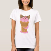 ストロベリーアイスクリーム猫 Tシャツ (正面)