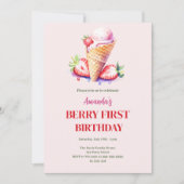 ストロベリーアイスクリーム1stバースデーベリー1位 招待状 (正面)