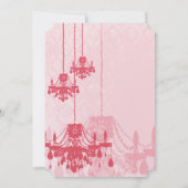 ストロベリーアイスピンクシャンデリアダマスコウェディング 招待状 (裏面)