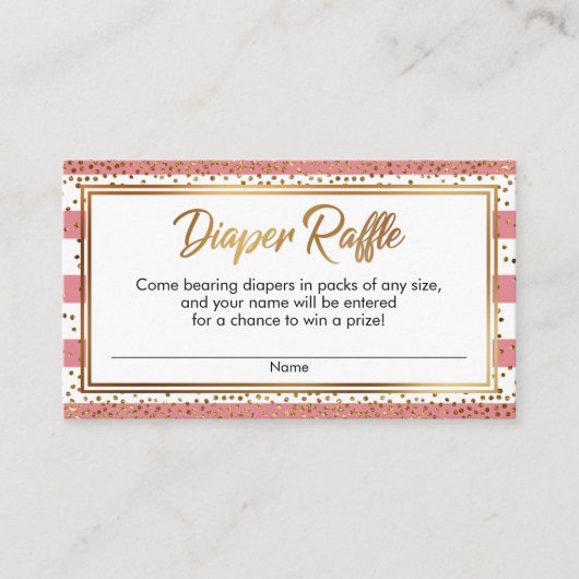 ストロベリーアイス紙吹雪おむつラッフルカード エンクロージャーカード (正面)