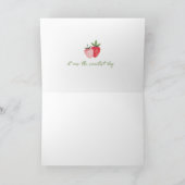 ストロベリーアンドデイジーパステルフォトガールズ誕生日 サンキューカード (内部)