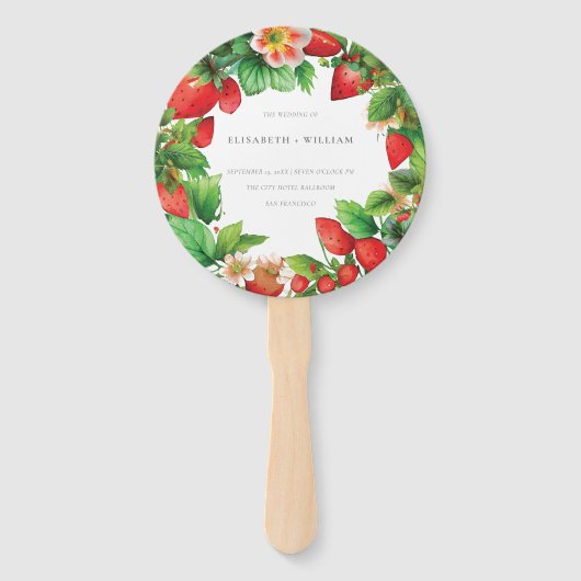 ストロベリーアンドピーニーズサマー結婚式 プログラム ハンドファン (正面)