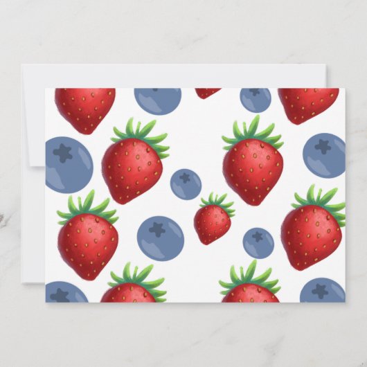 ストロベリーアンドブルーベリーガール誕生日パーティー写真 サンキューカード (裏面)