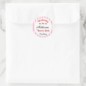 ストロベリーアンドボウベリーファースト誕生日 ラウンドシール (バッグ)