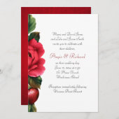 ストロベリーアンドレッドローズ結婚式招待状 招待状 (正面/裏面)