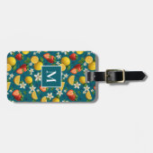 ストロベリーアンドレモンブロッサムデザインオンブルー ラゲッジタグ (正面横)