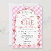 ストロベリーウェーブスウィートワン第1誕生日 招待状 (正面)