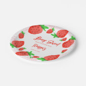ストロベリーウォーターの女の子の赤ちゃんシャワーの装飾 ペーパープレート (アングル)