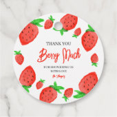 ストロベリーウォーターの色女の子の赤ちゃんシャワーありがとう フェイバータグ (裏面)