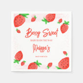 ストロベリーウォーターの色女の子ベビーシャワーベリースウィート スタンダードカクテルナプキン (正面)