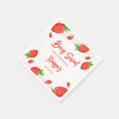 ストロベリーウォーターの色女の子ベビーシャワーベリースウィート スタンダードカクテルナプキン (角)