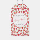 ストロベリーウォーターパーソナライズされたカラーサンキュー ギフトタグ (正面)