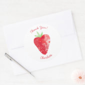 ストロベリーウォーターパーソナライズされたカラーサンキュー ラウンドシール (封筒)