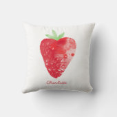 ストロベリーウォーターパーソナライズされたカラー クッション (裏面)