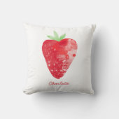 ストロベリーウォーターパーソナライズされたカラー クッション (正面)