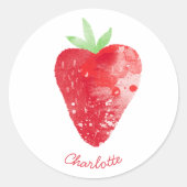 ストロベリーウォーターパーソナライズされたカラー ラウンドシール (正面)