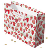 ストロベリーウォーターパーソナライズされたカラー ラージペーパーバッグ