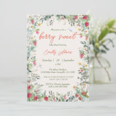 ストロベリーウォーター男女兼用カラーベビーシャワー 招待状 (スタンド正面)