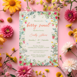 ストロベリーウォーター男女兼用カラーベビーシャワー 招待状