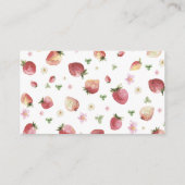 ストロベリーウォーター色の赤ちゃんシャワーおむつラッフル エンクロージャーカード (裏面)
