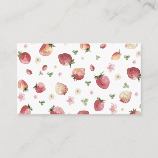 ストロベリーウォーター色の赤ちゃんシャワーおむつラッフル エンクロージャーカード (裏面)