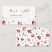 ストロベリーウォーター色の赤ちゃんシャワーおむつラッフル エンクロージャーカード (正面/裏面)