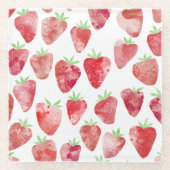 ストロベリーウォーター色 ガラスコースター (正面)