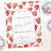 ストロベリーウォーター誕生日パーティーの招待状 ポストカード