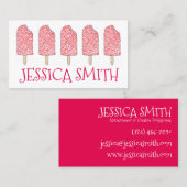 ストロベリーエクラアイスクリームピンクポピクルグルメ 名刺 (正面/裏面)