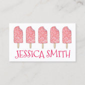 ストロベリーエクラアイスクリームピンクポピクルグルメ 名刺 (正面)