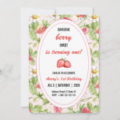 ストロベリーエレガントバースデーパーティー招待状 招待状 (正面)