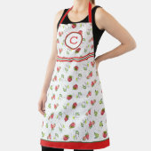 ストロベリーオン（ばちゃばちゃ）跳ねる モノグラムの エプロン (インサイチュ)