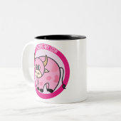 ストロベリーカウコスチュームかわいいデザインアイディア漫画 ツートーンマグカップ (正面左)