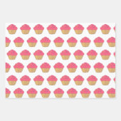 ストロベリーカップケフェイクーキ刺繍プリント ラッピングペーパーシート (正面3)