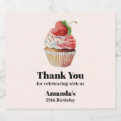 ストロベリーカップケーキスイートデザート誕生日 ビールラベル (シングルラベル)