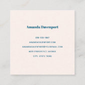 ストロベリーカップケーキスイートデザート スクエア名刺 (裏面)