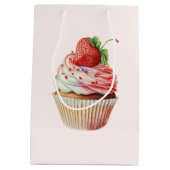 ストロベリーカップケーキスイートデザート ミディアムペーパーバッグ (裏面)