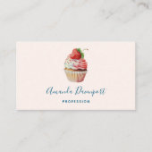 ストロベリーカップケーキスイートデザート 名刺 (正面)