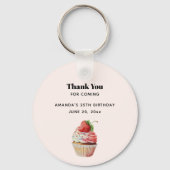 ストロベリーカップケーキデザート誕生日ありがとう キーホルダー (正面)