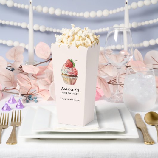 ストロベリーカップケーキデザート誕生日ありがとう フェイバーボックス (ウェディング)