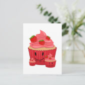ストロベリーカップケーキファミリー ポストカード (スタンド正面)