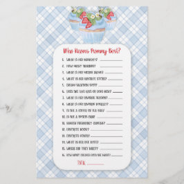 ストロベリーカップケーキブルーベビーへビーシャワーゲーム チラシ