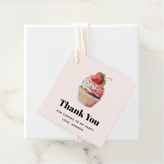 ストロベリーカップケーキ甘いデザートありがとう フェイバータグ (インサイチュ)