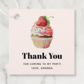 ストロベリーカップケーキ甘いデザートありがとう フェイバータグ (正面)