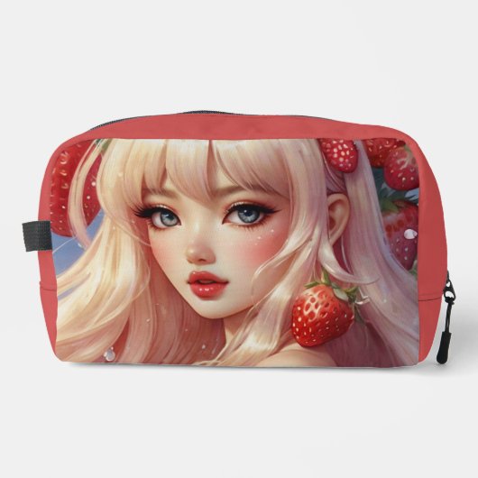 ストロベリーカワイネスプリントカットソーバッグ ドップキット (正面)