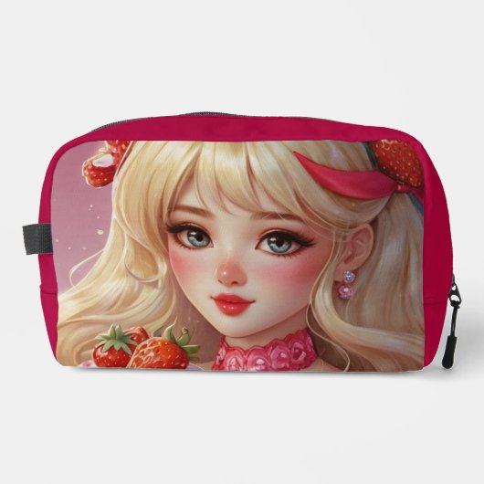 ストロベリーカワイネスプリントカットソーバッグ ドップキット (正面)