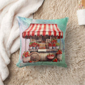 ストロベリーカートの水彩 クッション (ブランケット)