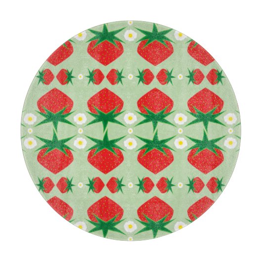 ストロベリーガラスの切断板 カッティングボード (正面)